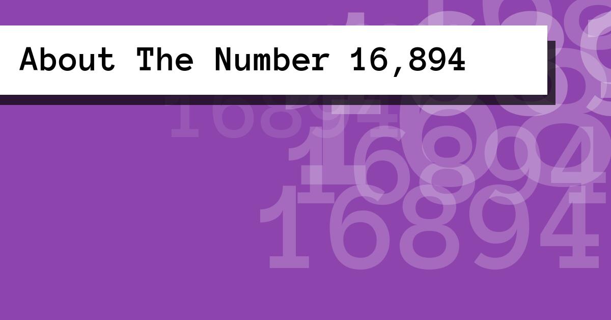 About The Number 16,894