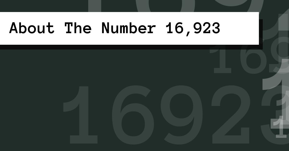 About The Number 16,923