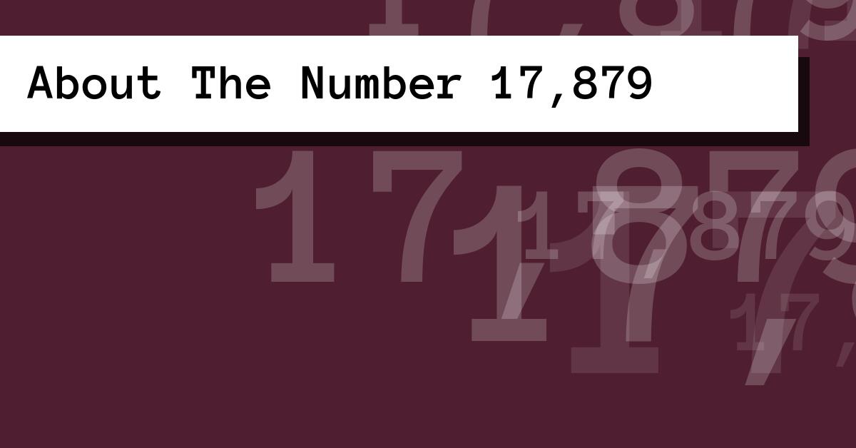 About The Number 17,879