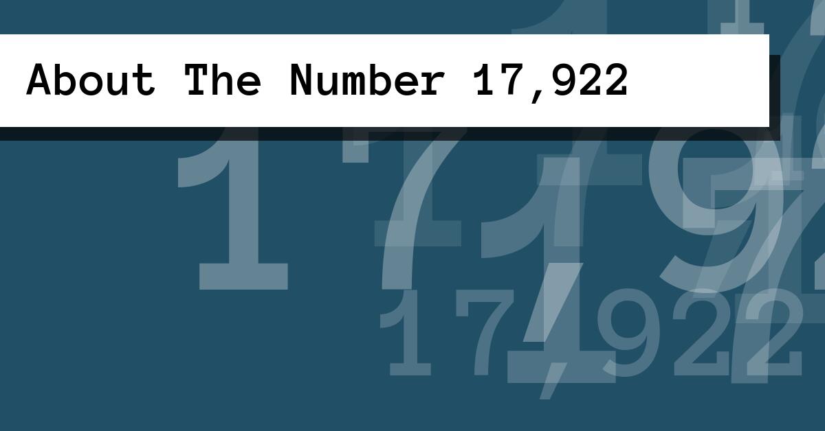 About The Number 17,922
