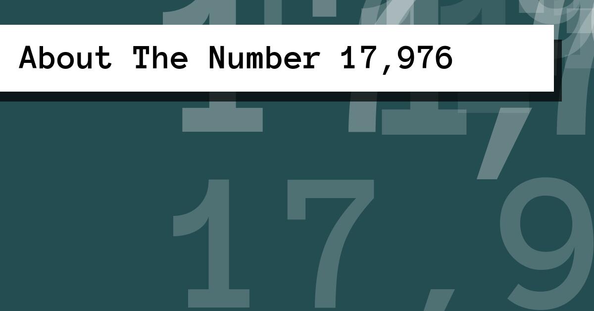 About The Number 17,976