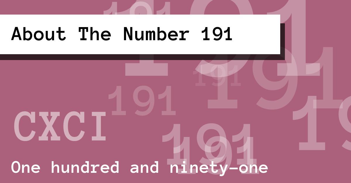 About The Number 191