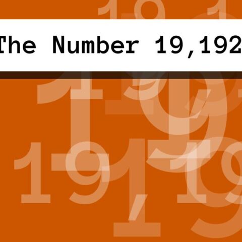 About The Number 19,192