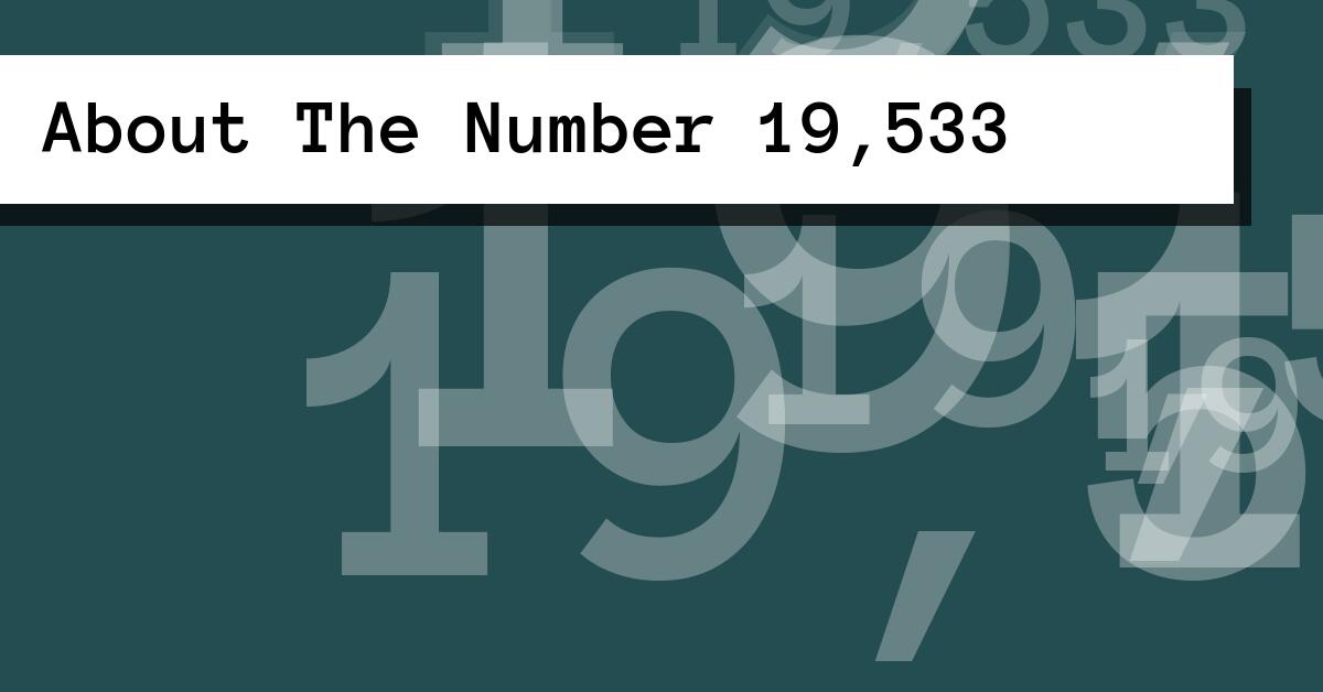 About The Number 19,533