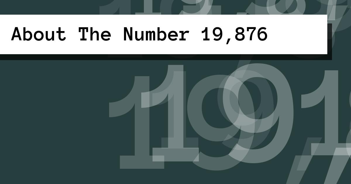 About The Number 19,876