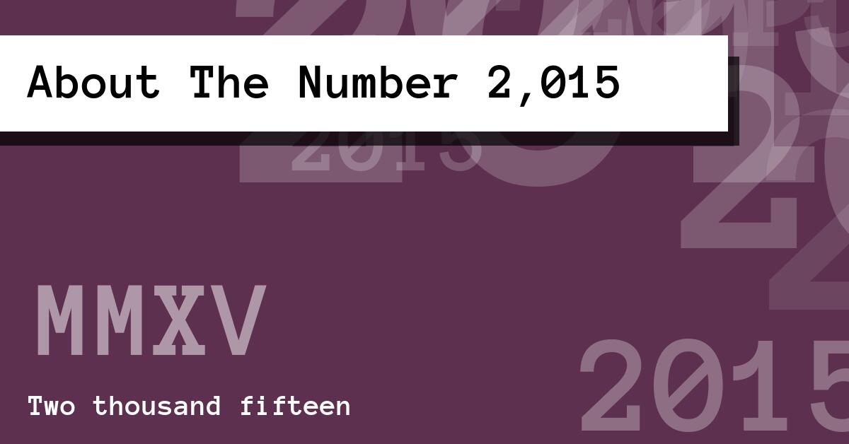 About The Number 2,015