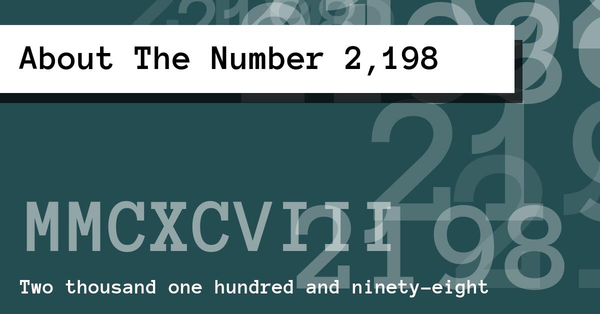 About The Number 2,198