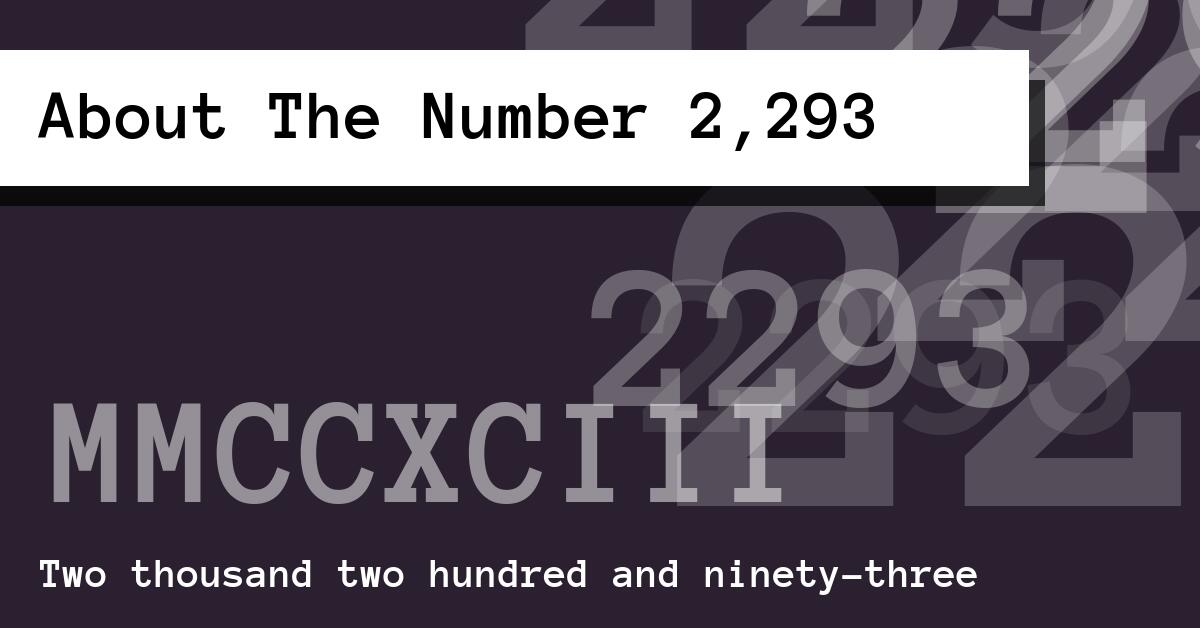 About The Number 2,293