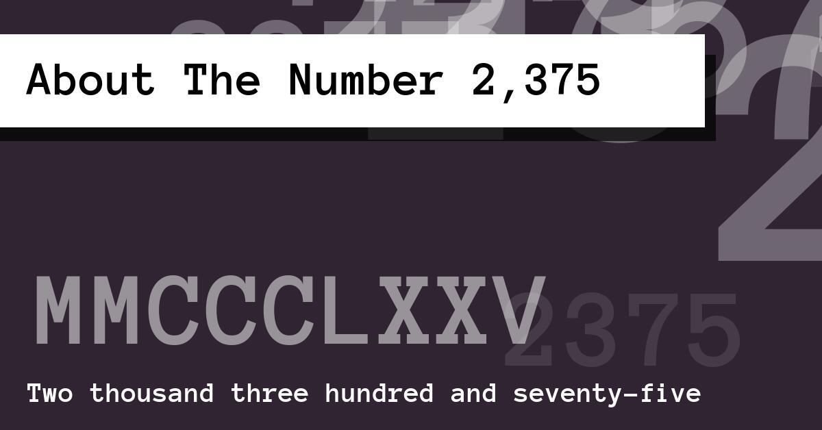 About The Number 2,375