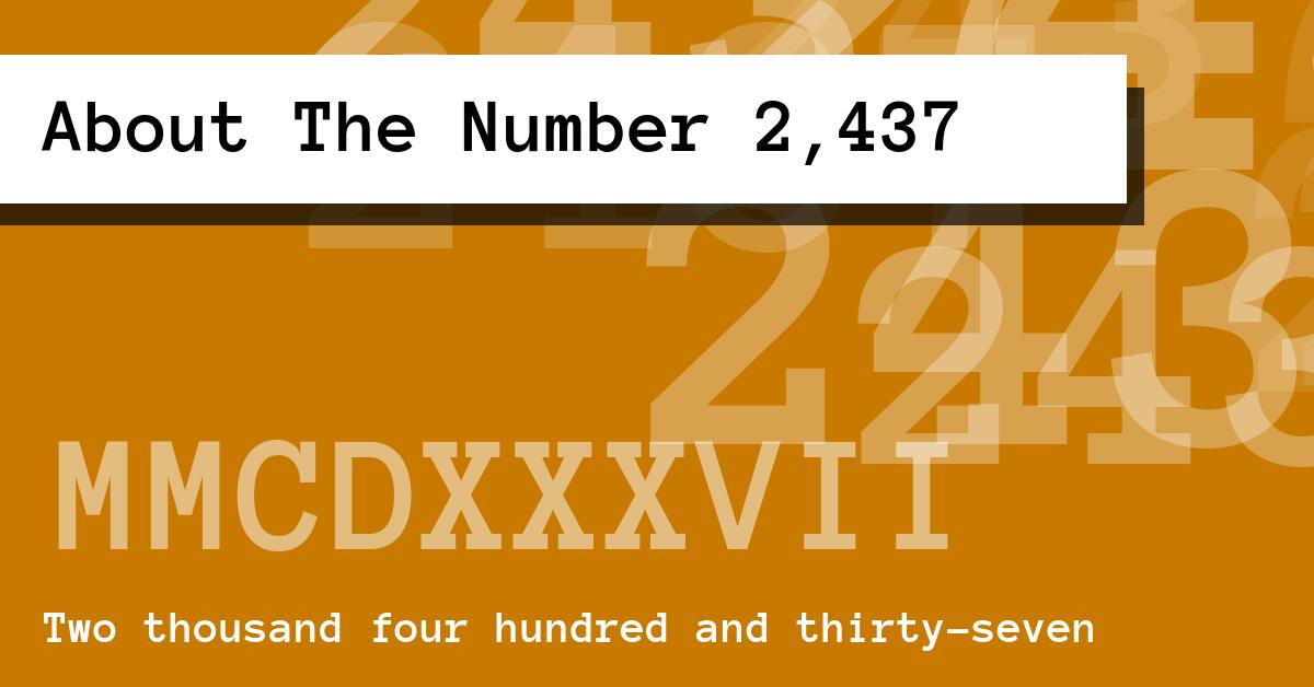 About The Number 2,437