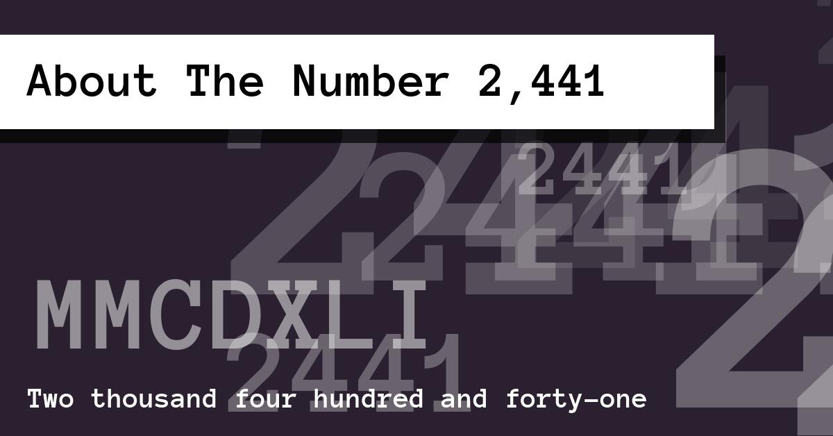 About The Number 2,441