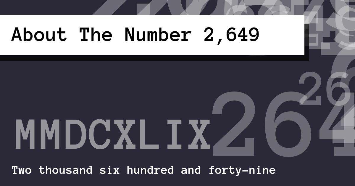 About The Number 2,649