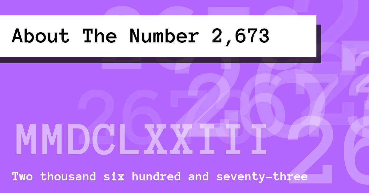 About The Number 2,673