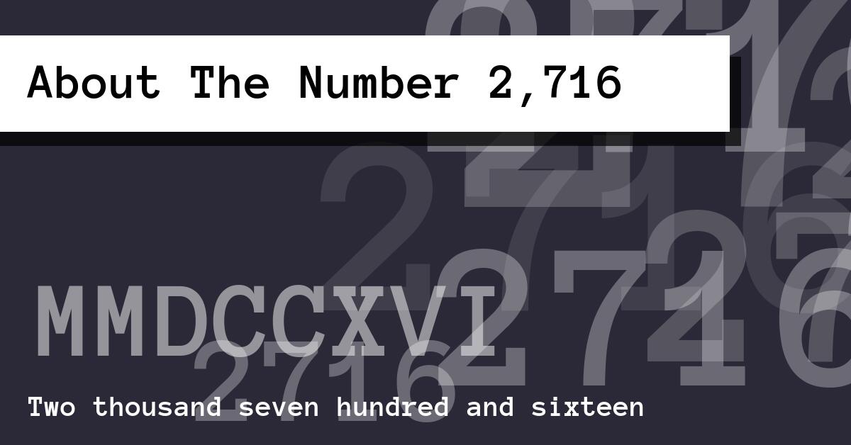 About The Number 2,716