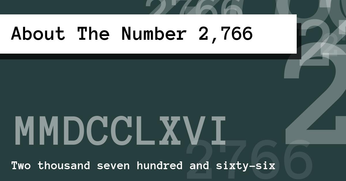 About The Number 2,766