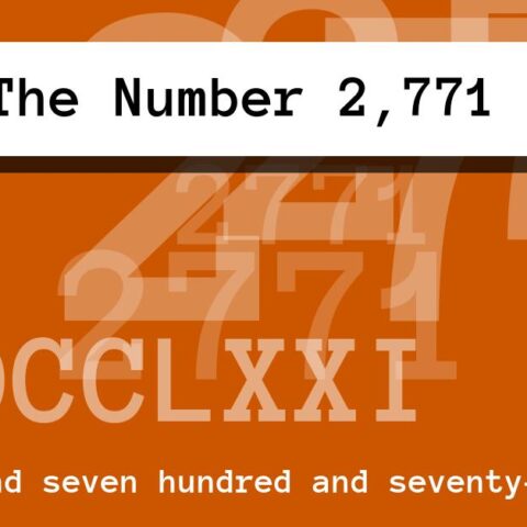 About The Number 2,771