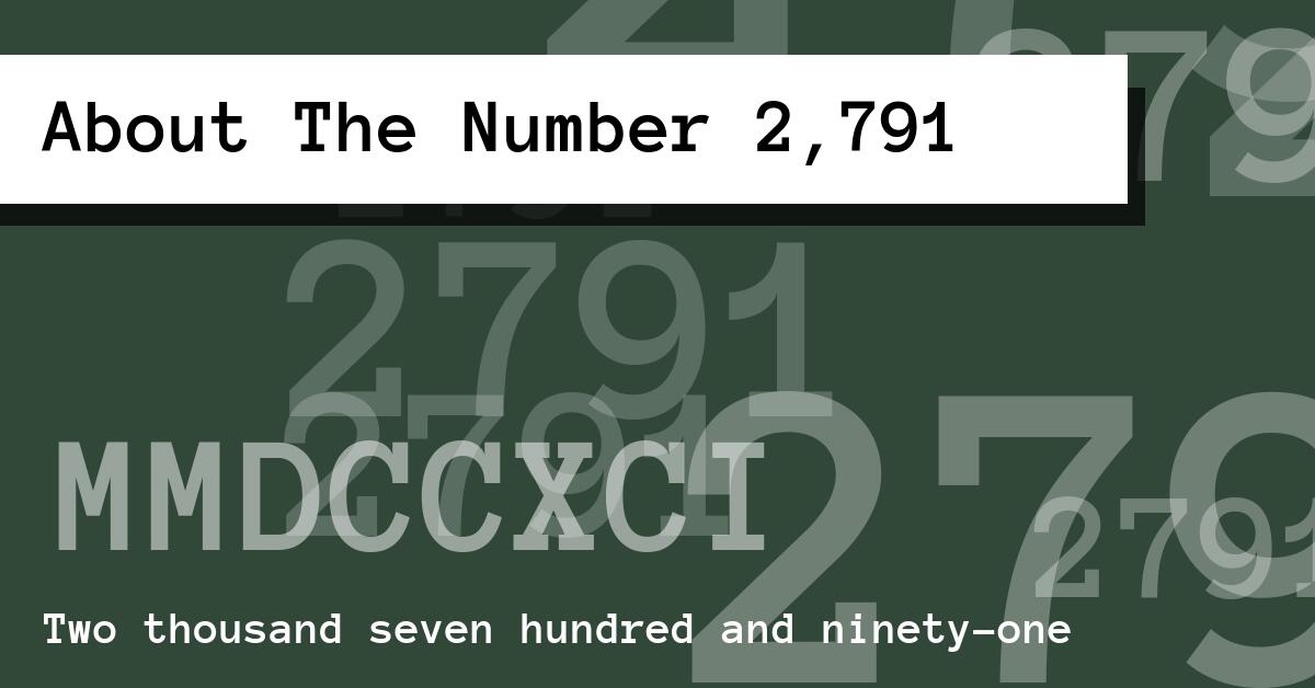 About The Number 2,791
