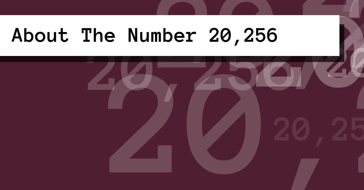 About The Number 20,256