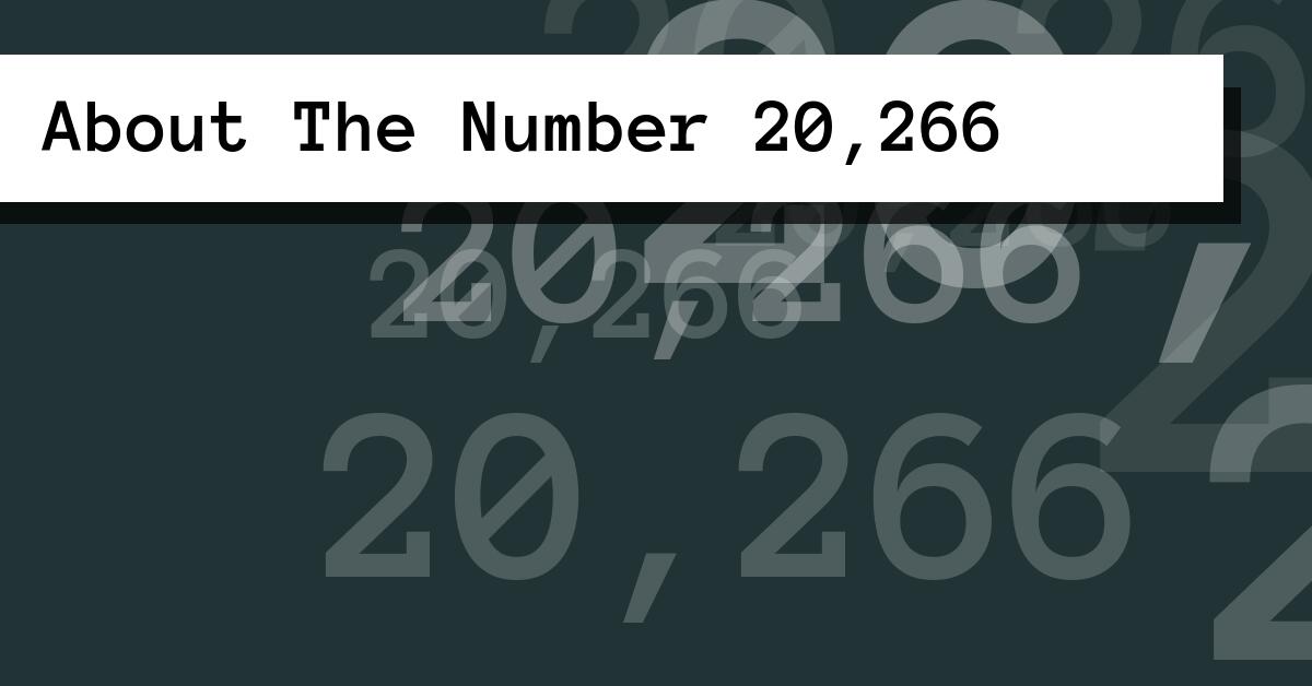 About The Number 20,266