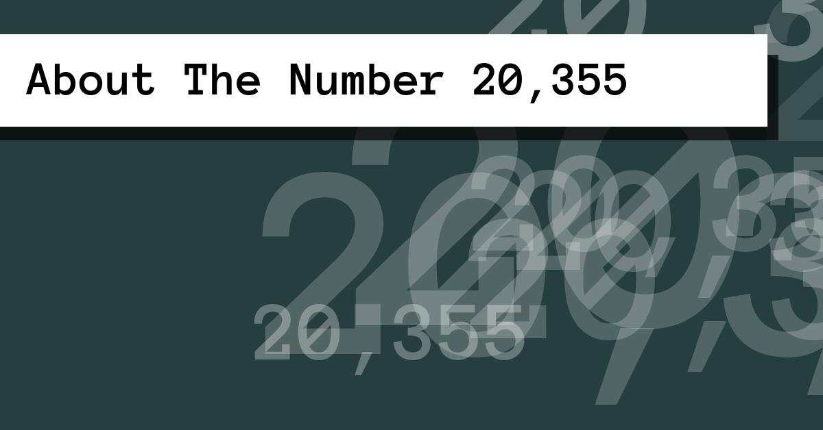 About The Number 20,355