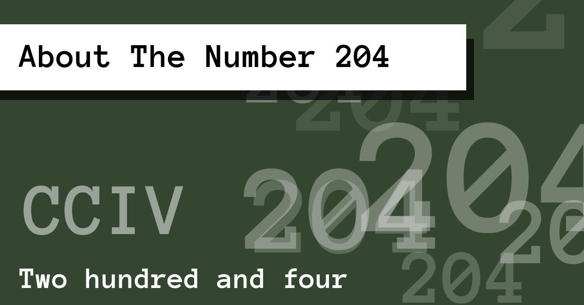 About The Number 204
