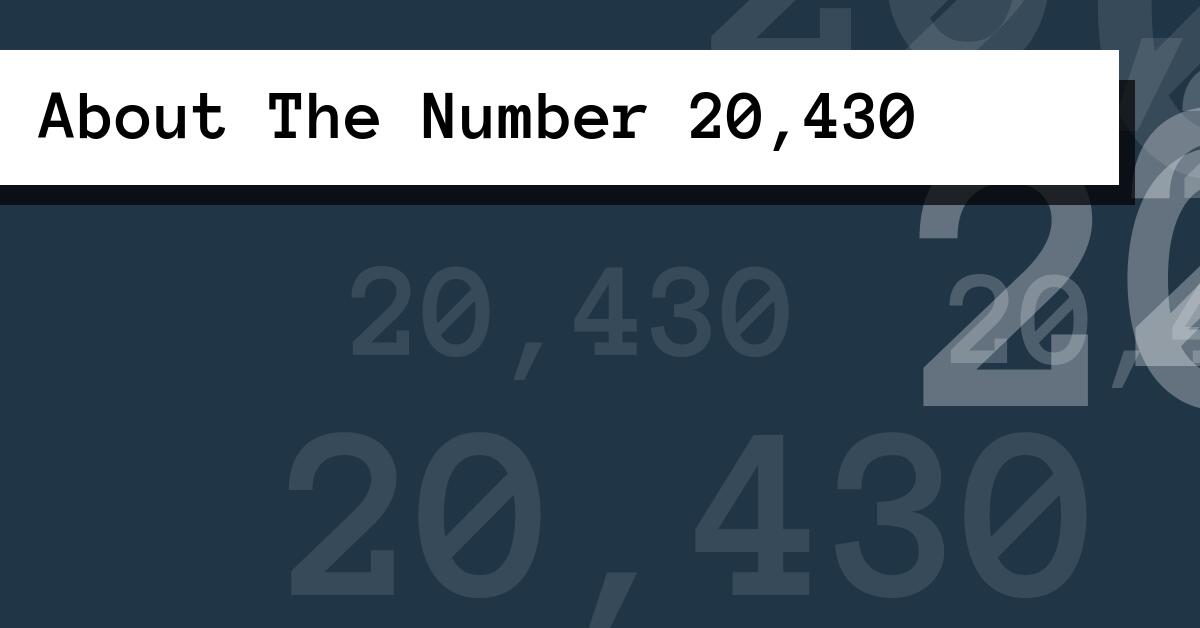 About The Number 20,430
