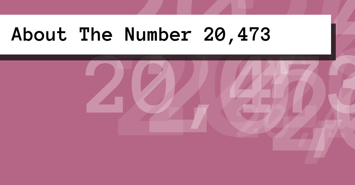 About The Number 20,473