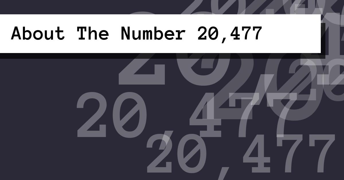 About The Number 20,477