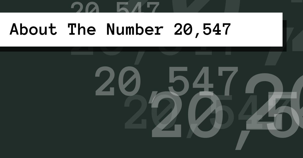 About The Number 20,547