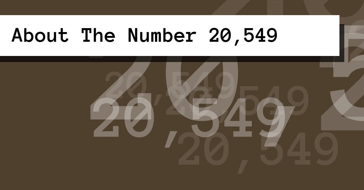 About The Number 20,549
