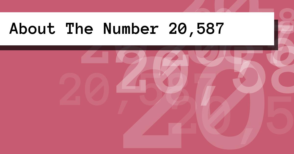 About The Number 20,587