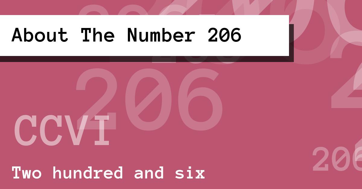 About The Number 206