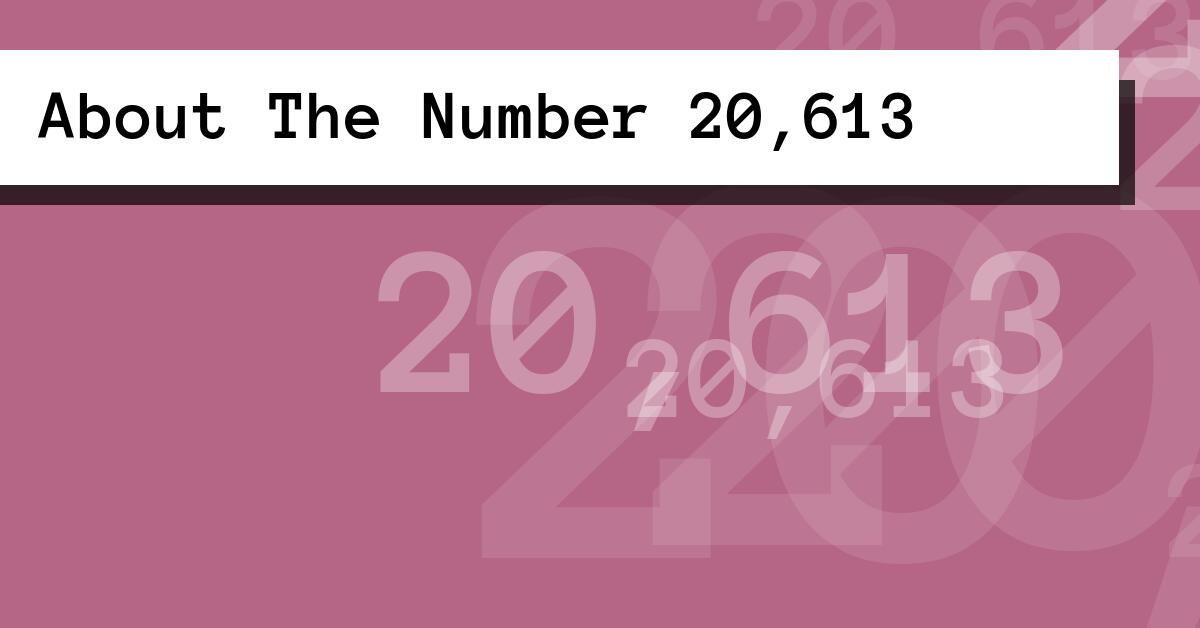 About The Number 20,613