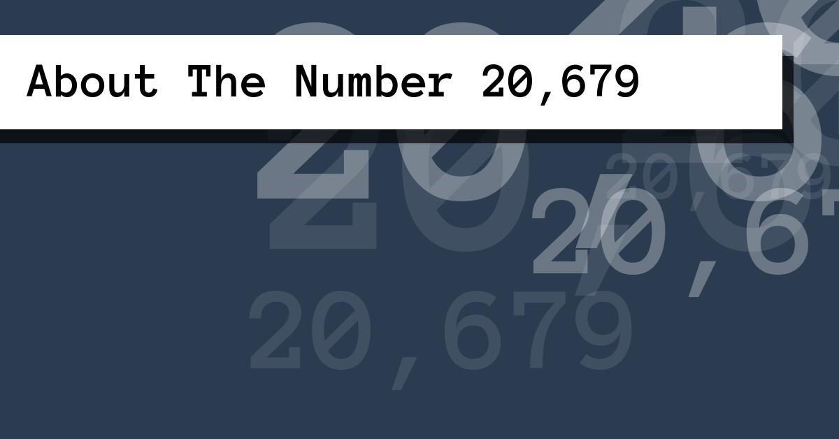 About The Number 20,679