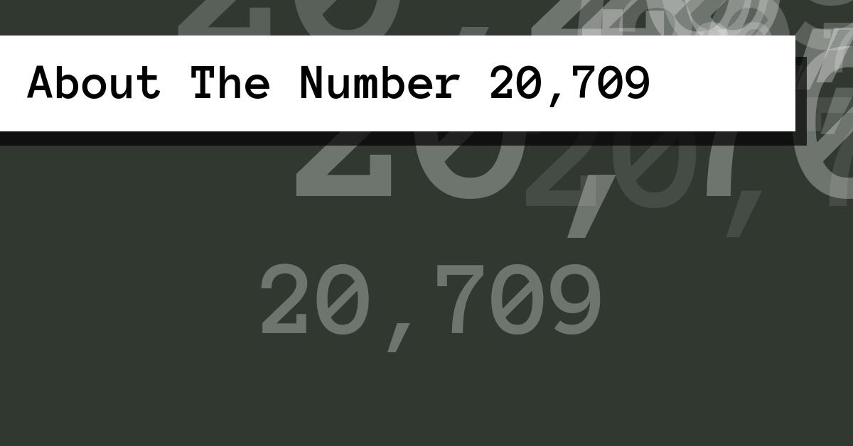About The Number 20,709
