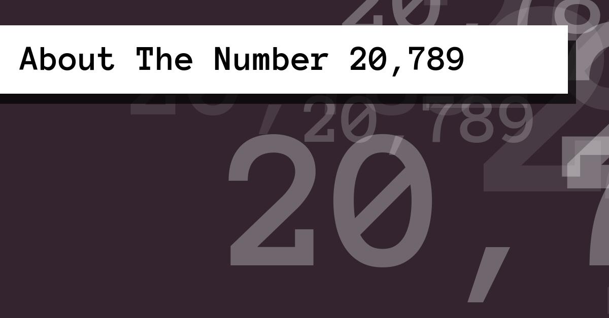 About The Number 20,789