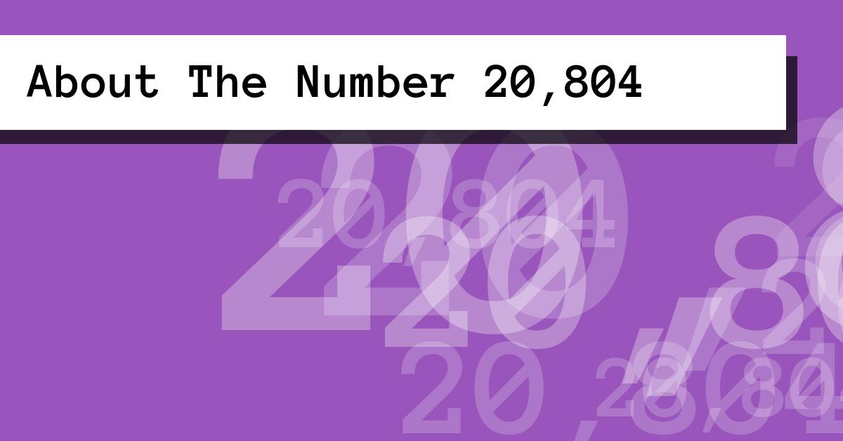 About The Number 20,804