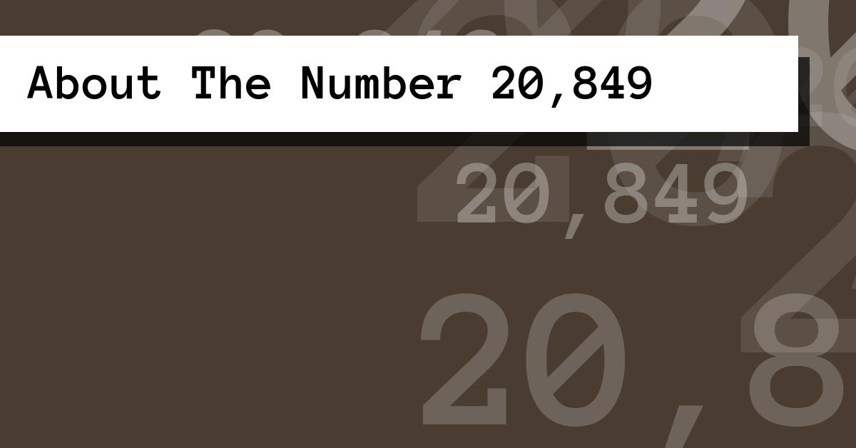 About The Number 20,849