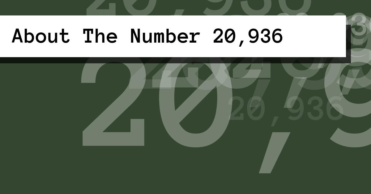 About The Number 20,936
