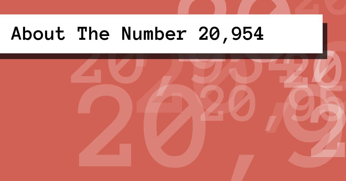 About The Number 20,954