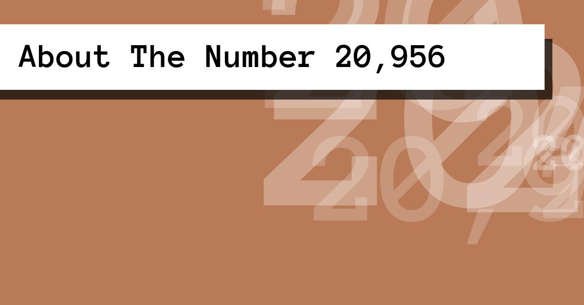 About The Number 20,956