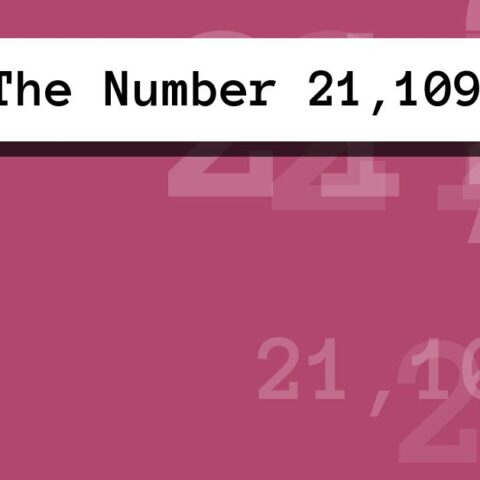 About The Number 21,109