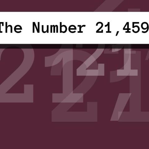 About The Number 21,459