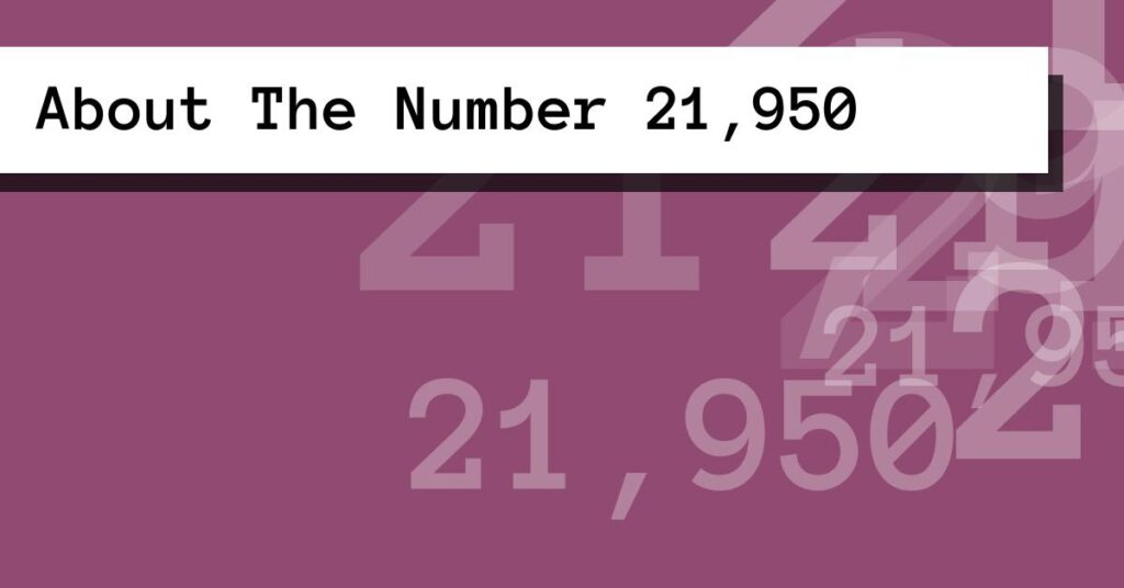 About The Number 21,950