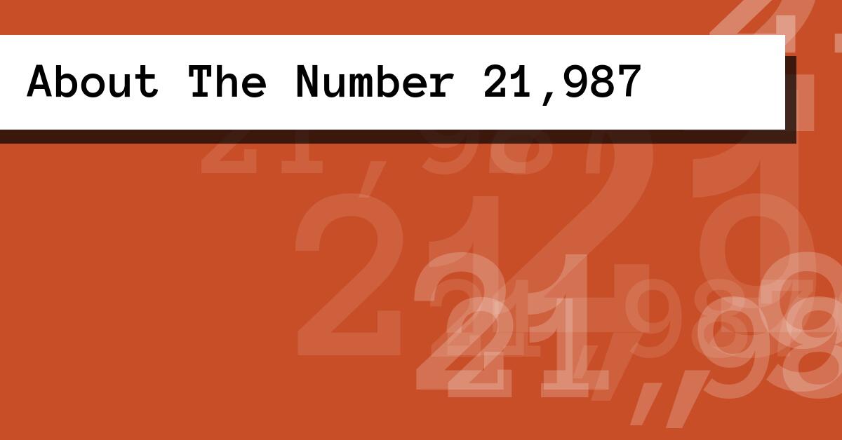 About The Number 21,987