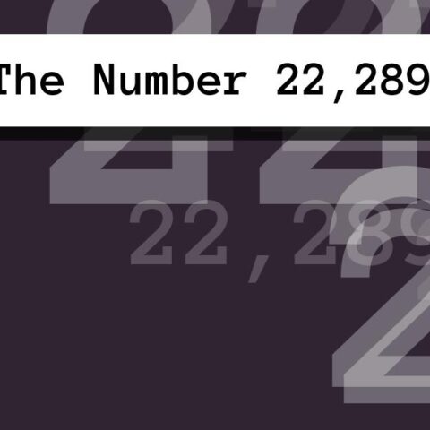 About The Number 22,289