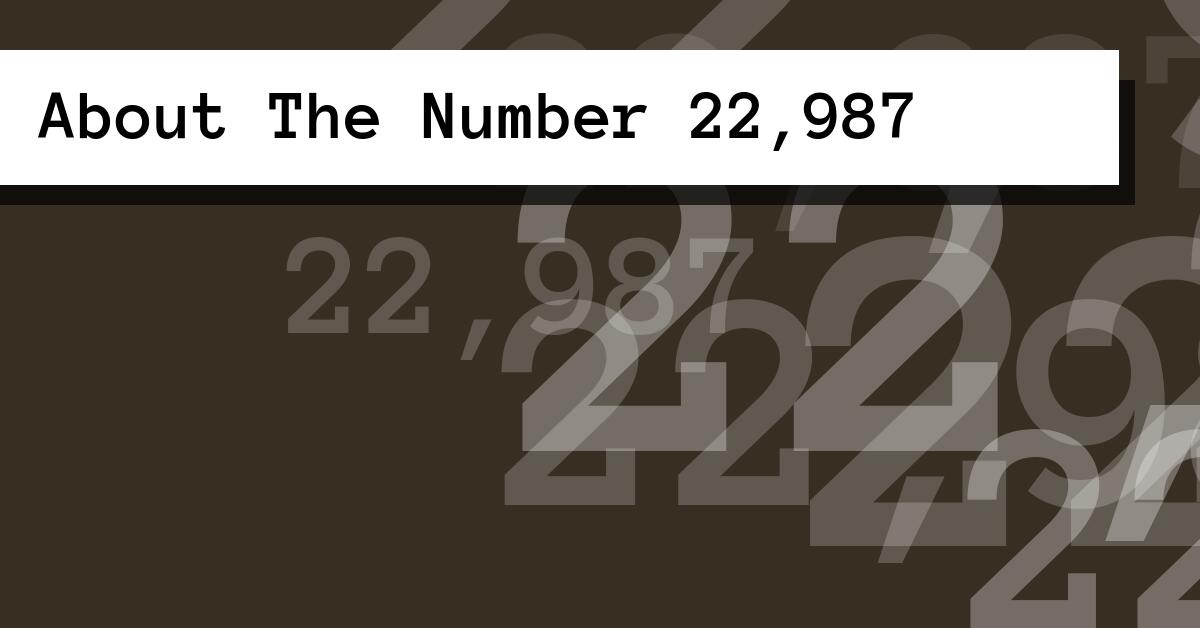 About The Number 22,987