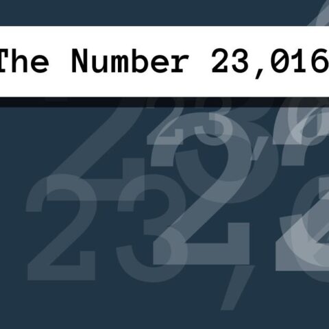 About The Number 23,016