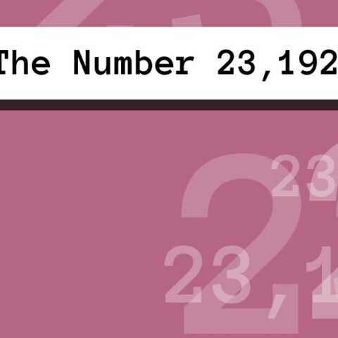 About The Number 23,192