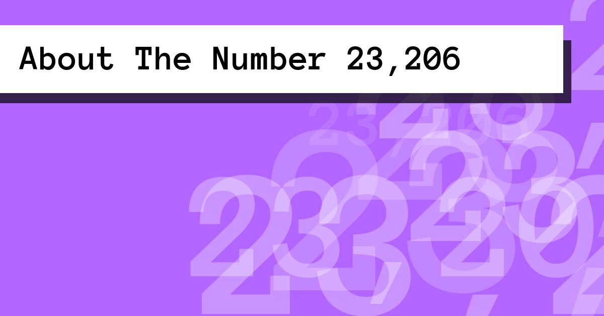 About The Number 23,206